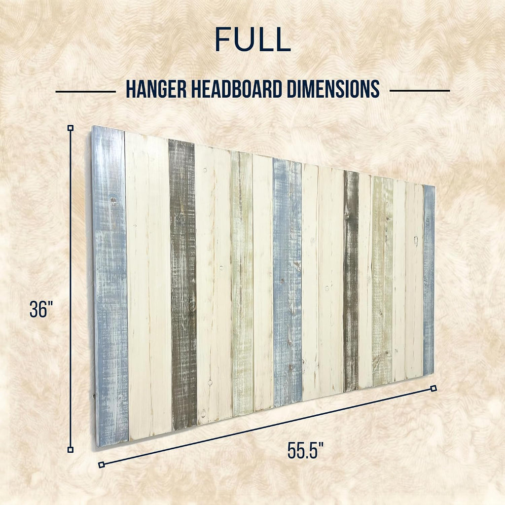 Barn Walls Full Wood Headboard - Farmhouse Mix Design - Wall Mounted Floating Headboard for Full Bed - Handcrafted Solid Wood - Easy No-Drill Installation