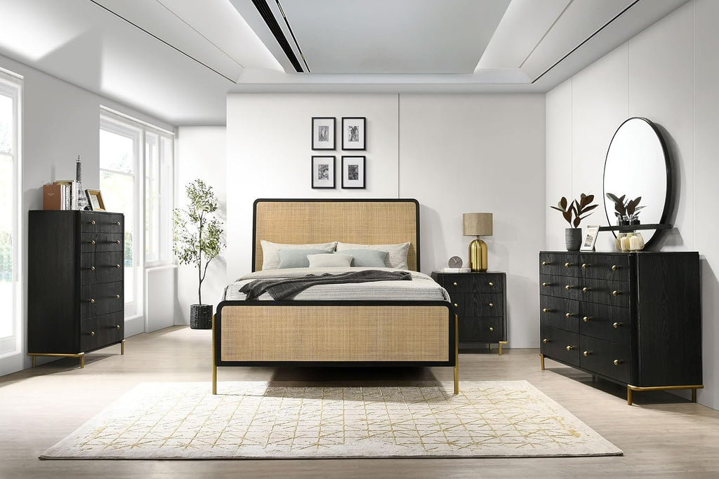 Coaster Home Furnishings Arini 5-Piece California King Bedroom Set Black and Natural 224330KW-S5