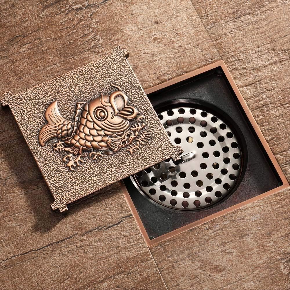 Shower Drain Cover Bathroom Accessory Square Waste Water Floor Drain,Oil Rubbed Bronze