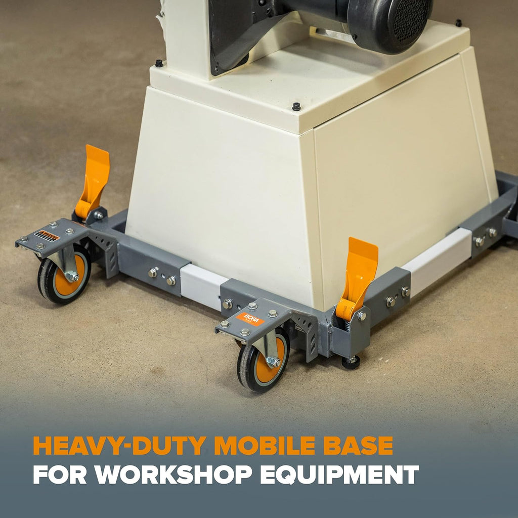 Bora Mobile Base PM-3800 with High Clearance 5' Wheels – Universal, Heavy Duty, Adjustable Rolling Kit, Floor Dolly Roller for Equipment, Power Tools, Machines- 1500 lb Capacity