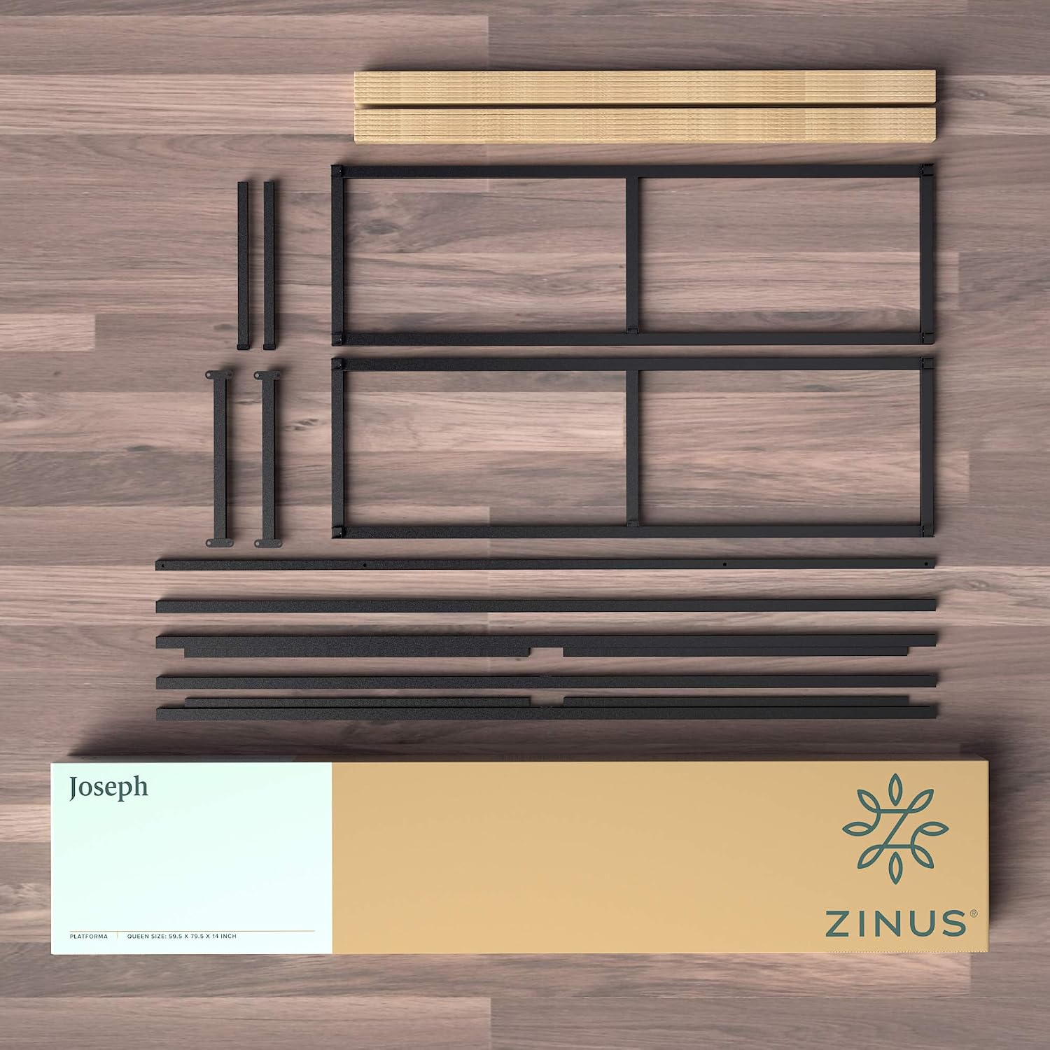 Zinus Joseph 10 Inch Metal Platforma Bed Frame/Mattress Foundation/Wood Slat Support/No Box Spring Needed/Sturdy Steel Structure, Queen, Black