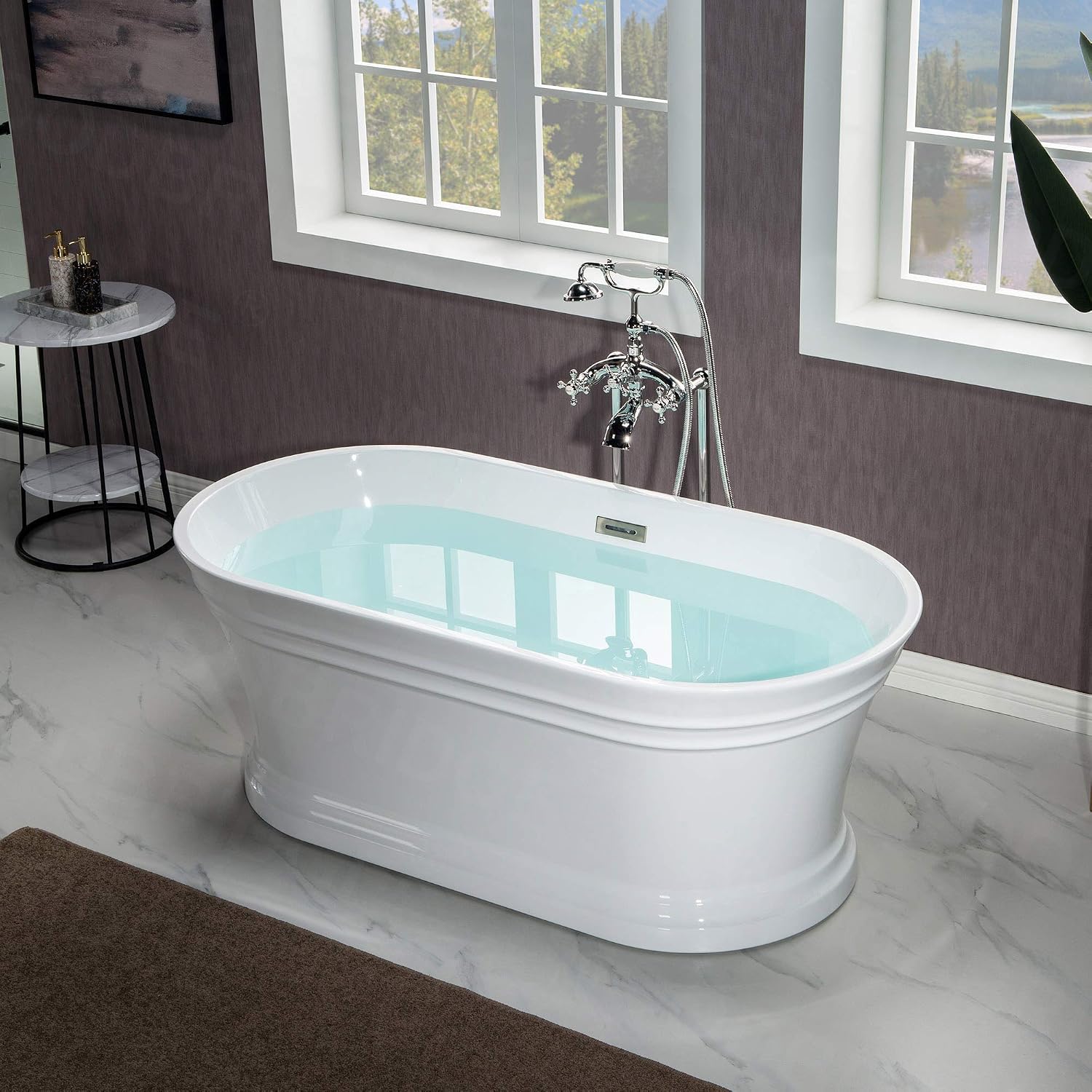 WOODBRIDGE BTA1537-B/N-Drain&O Bathtub, Brushed Nickel