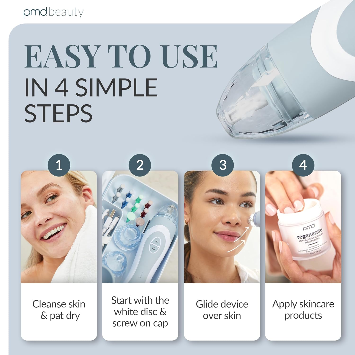 PMD Beauty Personal Microderm Elite Pro - At-Home Use, Facial Exfoliator Tool, Microdermabrasion Machine Kit for Face and Body Skincare