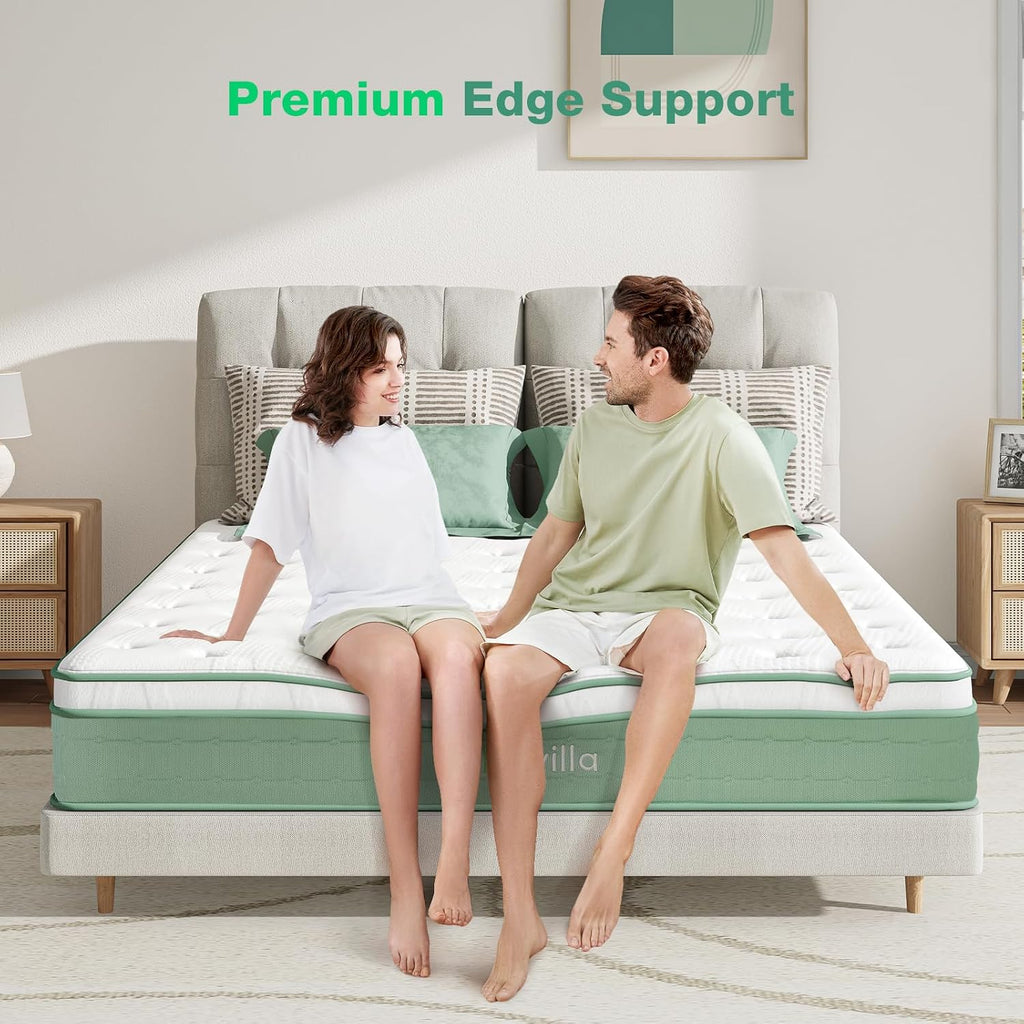 Novilla Twin Mattress, 10 Inch Hybrid Mattress in a Box, Gel Inflation Memory Foam with Pocket Coils Innerspring for a Cozy Night, Pillow Top Twin Size Mattresses, Medium Firm & Fit the Body's Curves