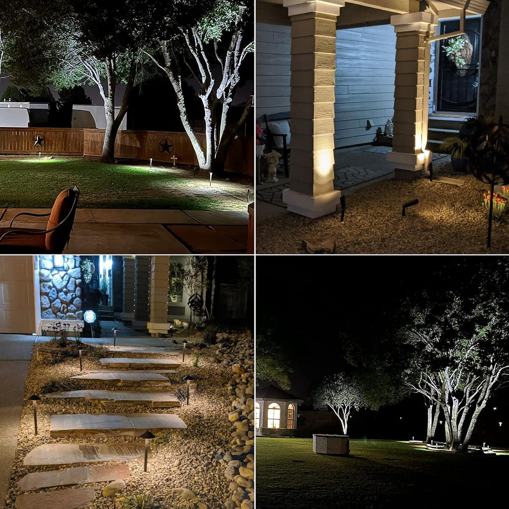 Malibu Low Voltage Landscape Lights Kit Outdoor Pathway Lighting 12V spot Lights 10 Pack with Electrical Wire and Low Voltage Transformer for Outdoor Garden Driveway 8308-9903-10, Bronze