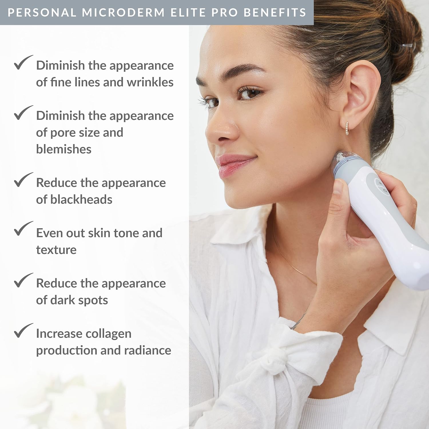 PMD Beauty Personal Microderm Elite Pro - At-Home Use, Facial Exfoliator Tool, Microdermabrasion Machine Kit for Face and Body Skincare