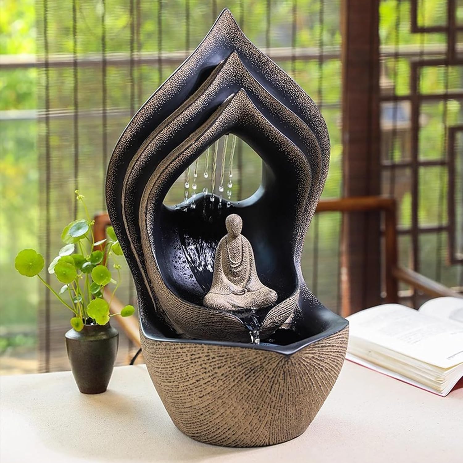 Tabletop Fountain New Chinese Style Flowing Water Decoration, Home, Office, Living Room, Porch, Desktop Decoration, Fountain Landscape Desktop Fountain
