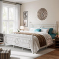 HOOMIC 14 Inch King Size Metal Platform Bed Frame, Vintage Victorian Style, Wrought Iron Headboard and Footboard/Mattress Foundation for Storage/No Box Spring Required/Easy Assembly/White