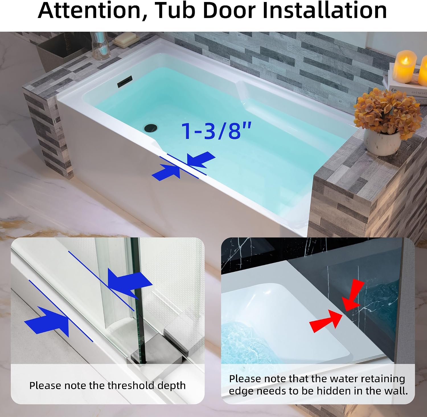 WOODBRIDGE 60' Acrylic Rectangular Alcove Soaking Bathtub in White with Left Drain, Oil Rubbed Bronze pop-UP Drain Included BA6030L