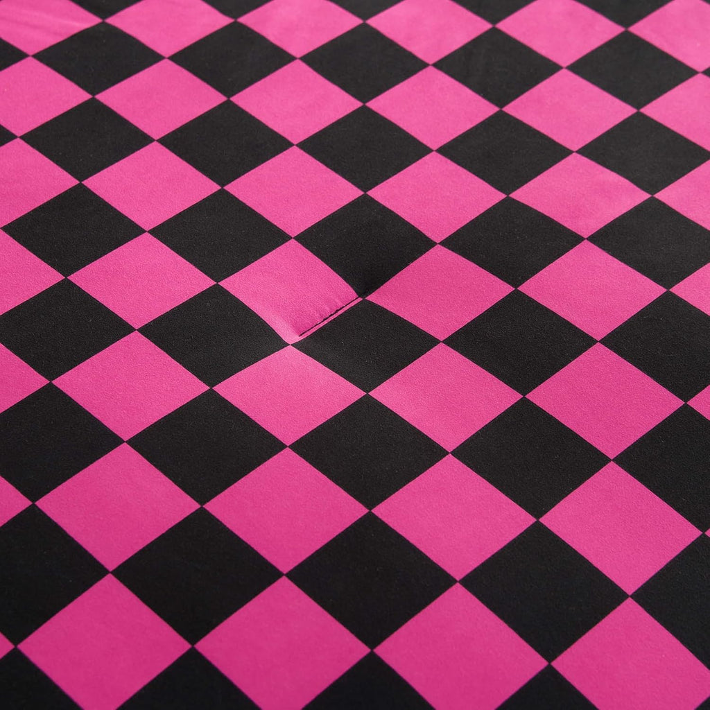 Juicy Couture Reversible Checkerboard Comforter Set 6-Piece King Set, Black/Hot Pink