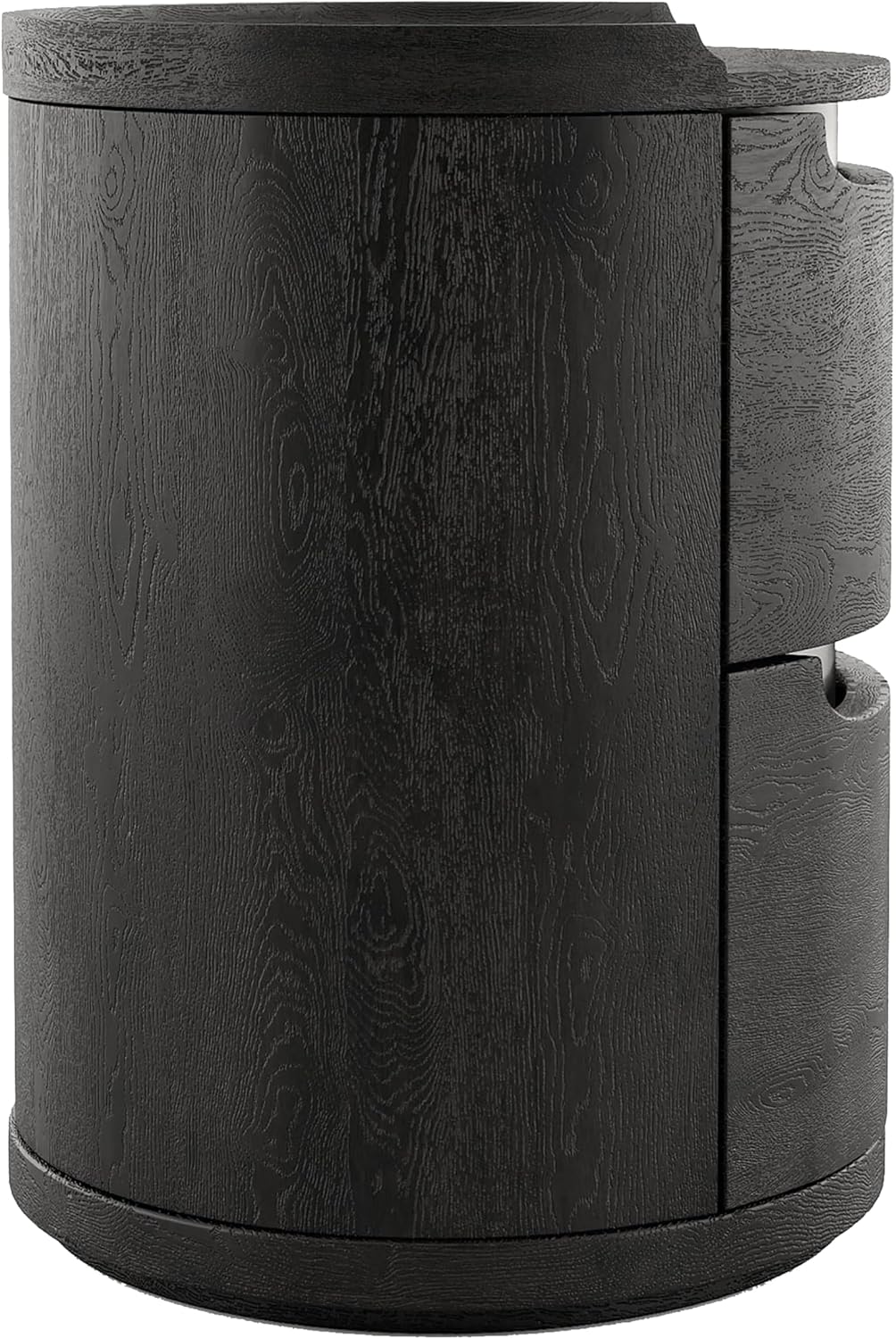 Furniture of America Teada Modern Wood 5-Piece Bedroom Set with Padded Curved Headboard, Oval Nightstand, Felt-Lined Top and UV-Stained Lower Drawers, Box Spring Needed, Queen, Black