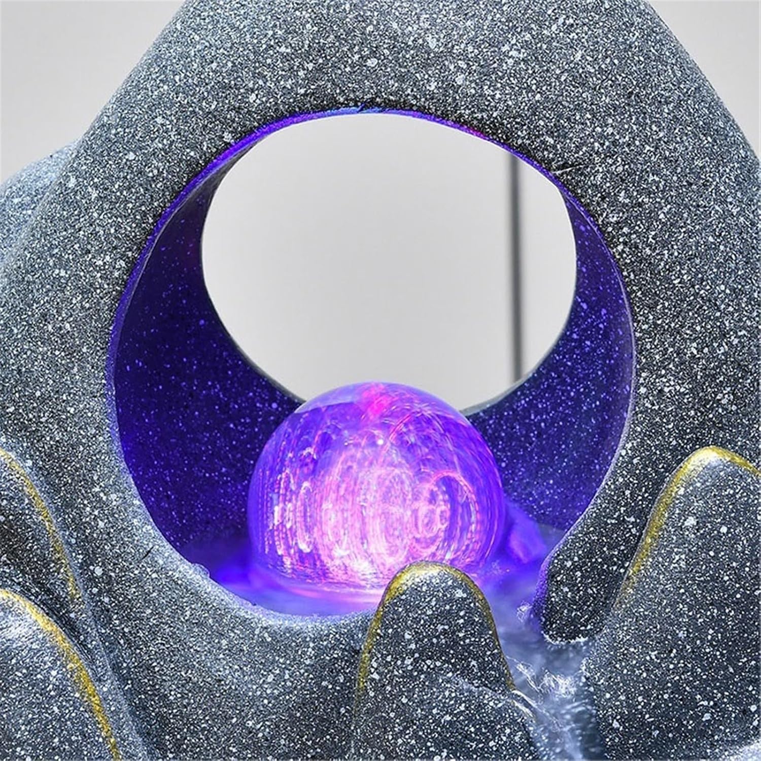 Tabletop Fountain Tabletop Water Fountain with Rolling Ball LED Light Feng Shui Tabletop Fountain for Home Office Decor