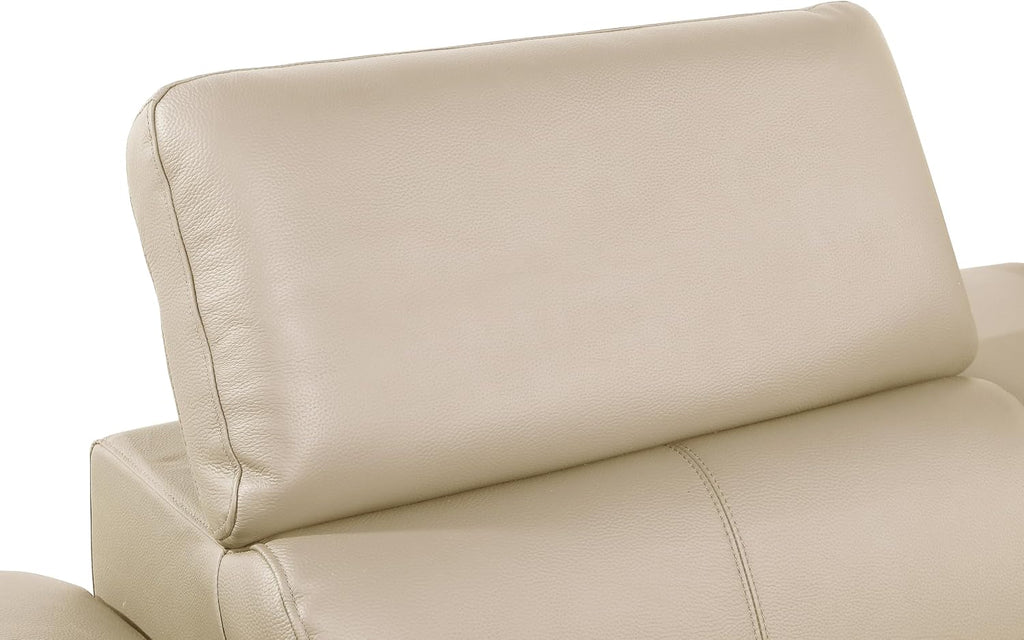 BlackJack Furniture Antonio 8 Piece U Shaped Power Reclining Sectional Sofa, Modular Couch with Top Grain Italian Leather, 4 Electric Recliners, USB & Wireless Chargers, Storage Console, Beige