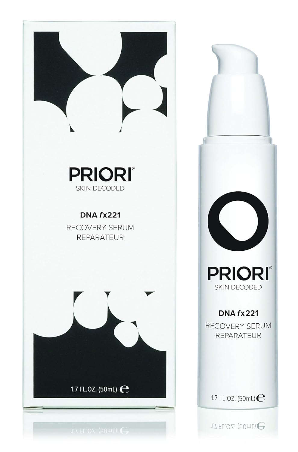 Priori Skincare DNA Recovery Serum Repairing, Correcting Age Defying Day & Night Face Treatment Free Radical Protection Beauty Boost Intense Hydration Oil Free Fragrance Free 1.7 fl oz