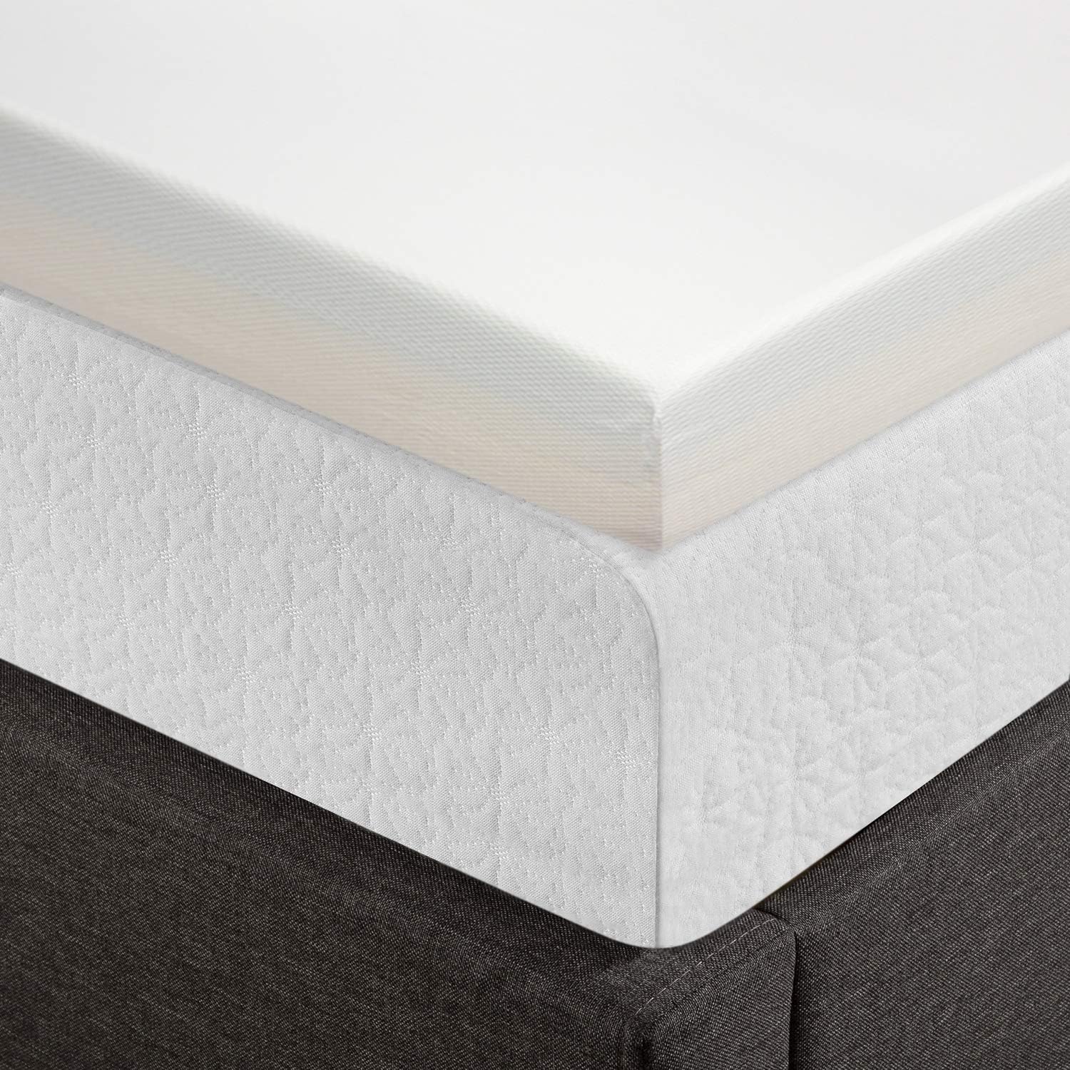 Best Price Mattress Mellow 4 Inch Memory Foam Mattress Topper with Cover, Calming Green Tea Infusion, Queen