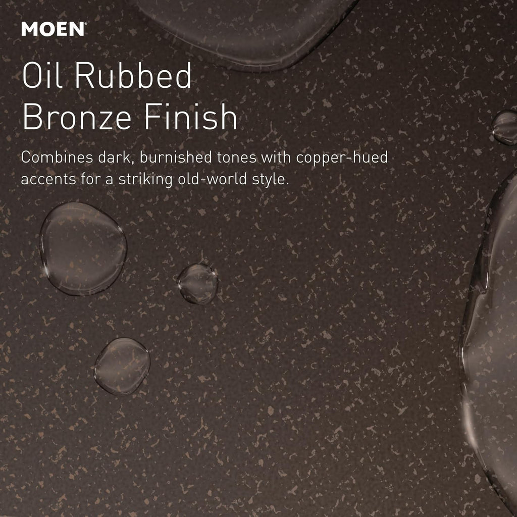 Moen Brantford Oil-Rubbed Bronze Two-Handle Widespread Bathroom Sink Faucet for 3-Hole Setups with Valve Included, TV6620ORB