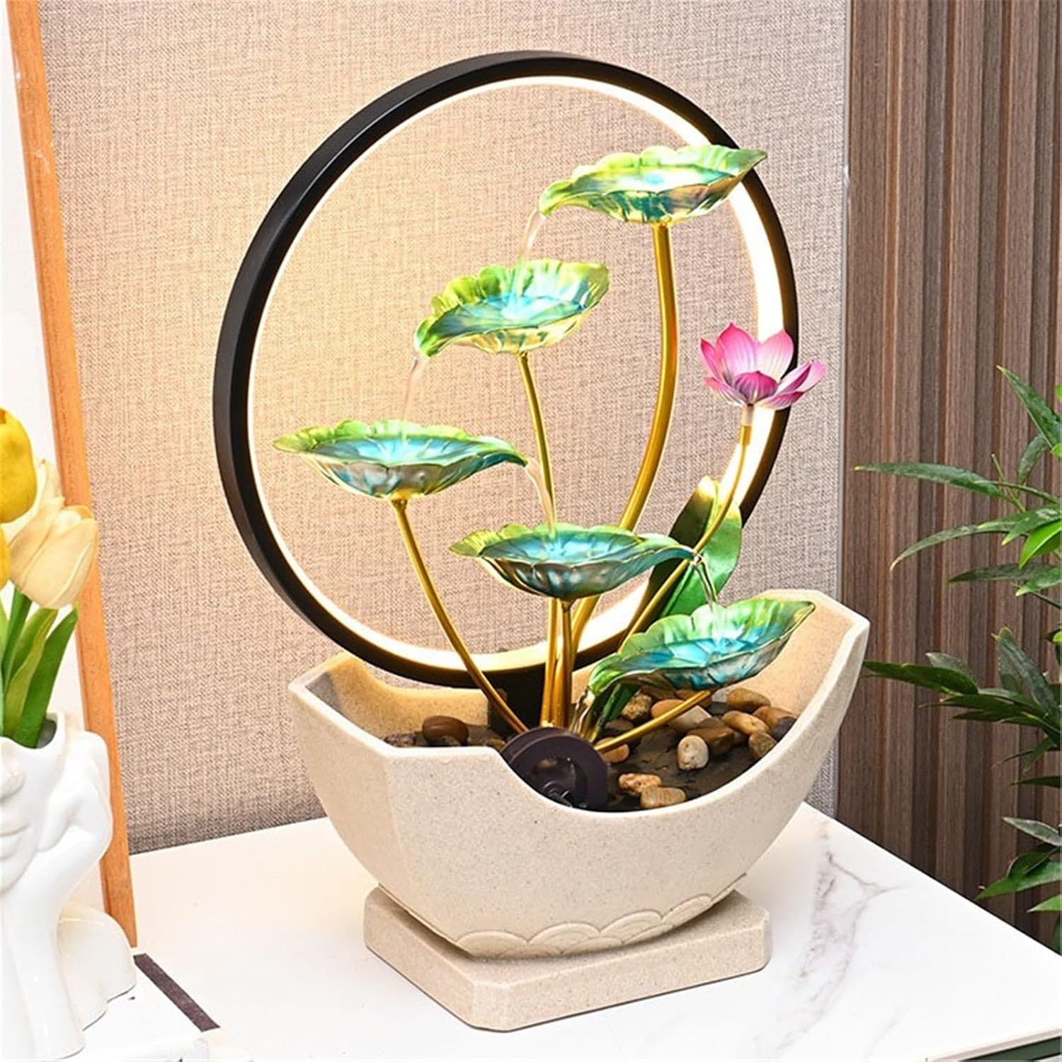 Tabletop Fountain Indoor Tabletop Tiered Water Fountain 5 Level Waterfall Meditation