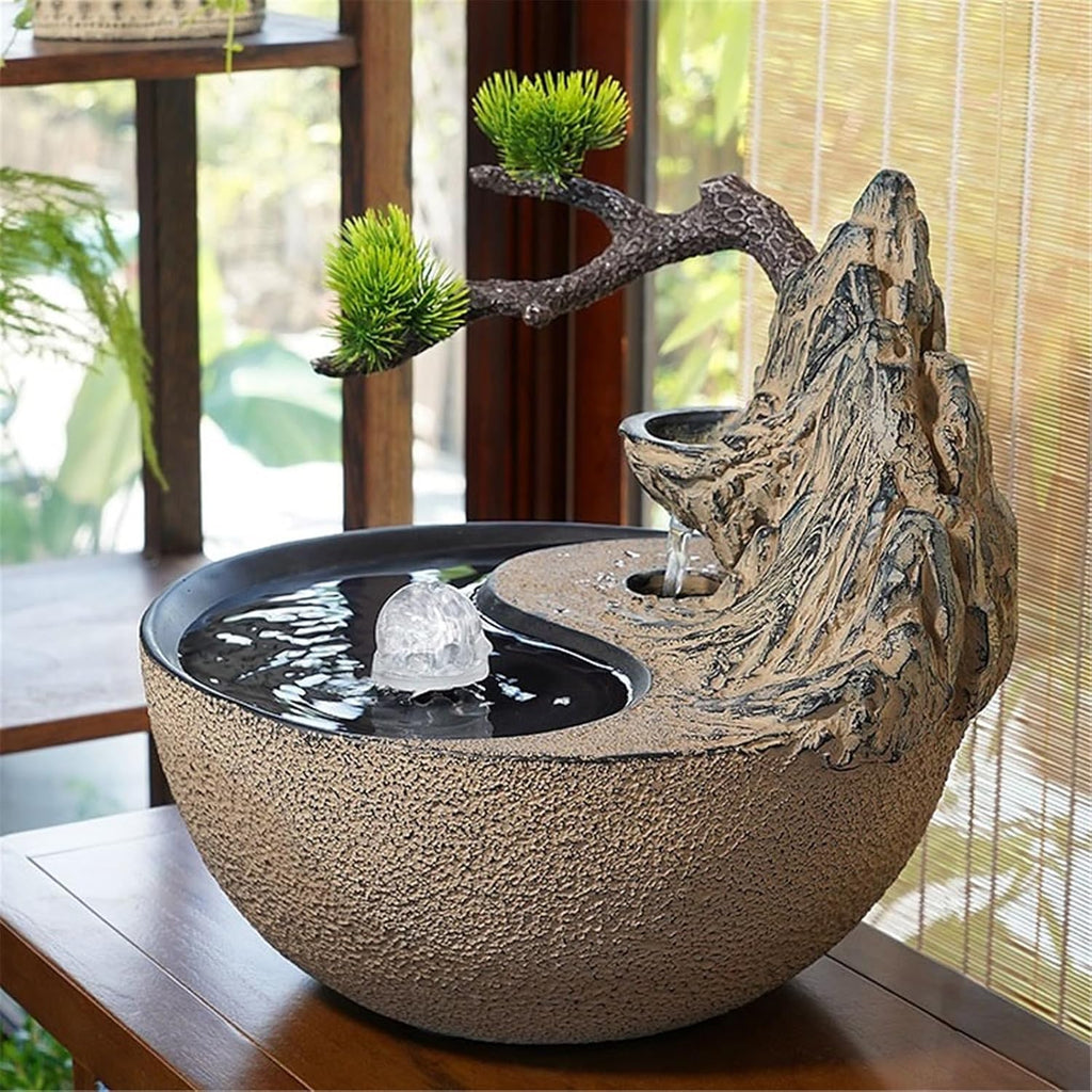 Tabletop Fountain Indoor Waterfall Fountain Chinese Style Desktop Water Ornaments Tea Room Water Feature
