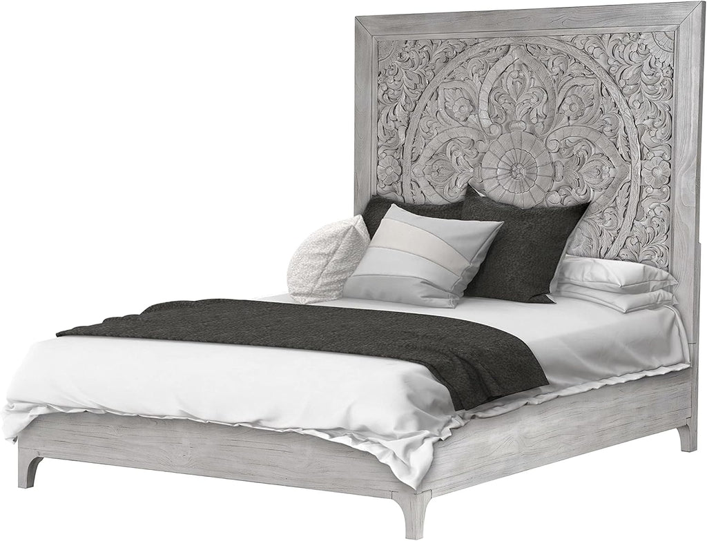 Modus Furniture Solid-Wood Low-Profile Bed, Full, Boho Chic - Washed White
