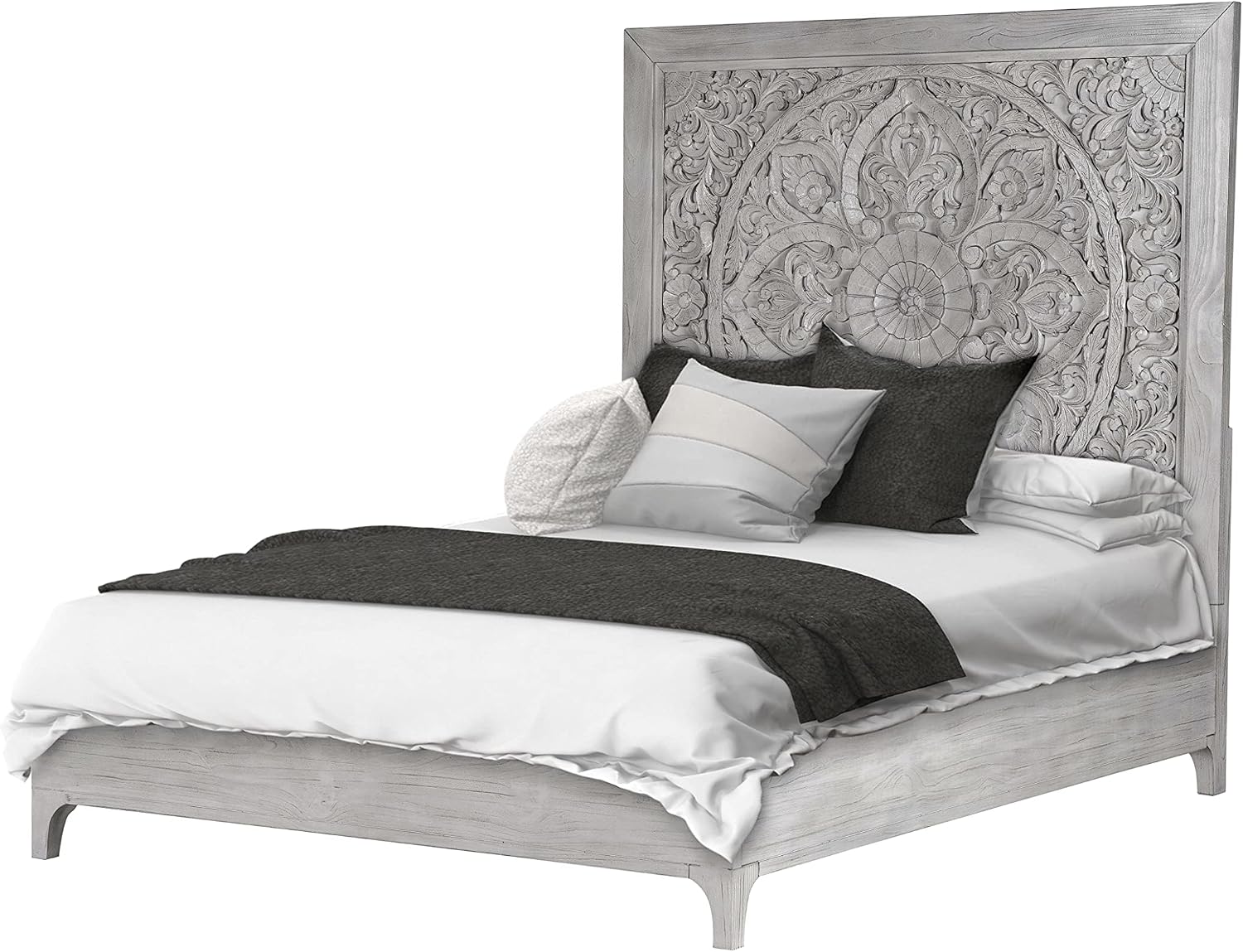 Modus Furniture Solid-Wood Low-Profile Bed, Full, Boho Chic - Washed White