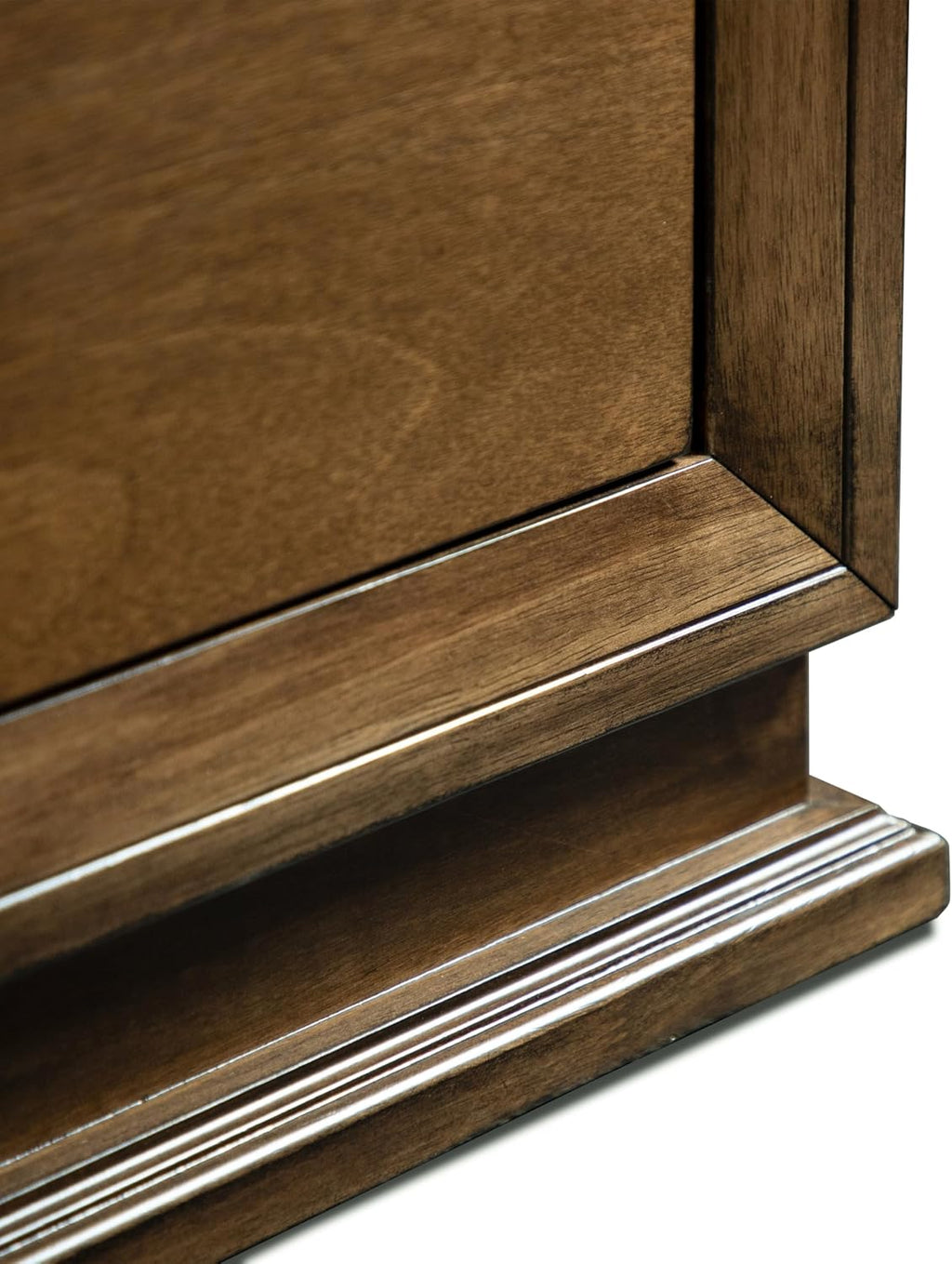 Furniture of America Extan Modern Solid Wood 5-Piece Bedroom Set with Beveled Corner, Metal Center Glide, Zinc Iron Bronze Knobs, Box Spring Needed, Full, Walnut
