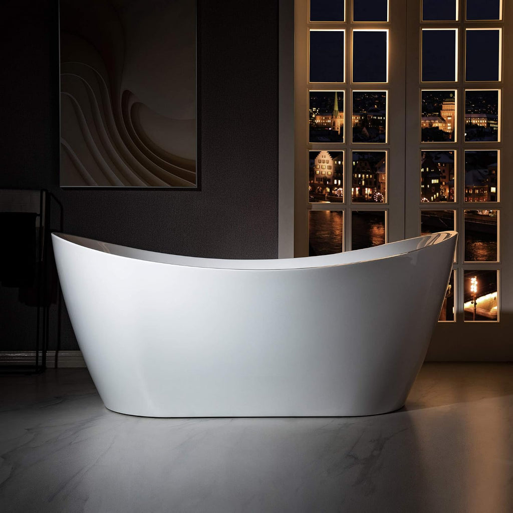WOODBRIDGE BTA1515-B/N-Drain &O +F0001BNSQ BATHTUB, With Brushed Nickel Drian