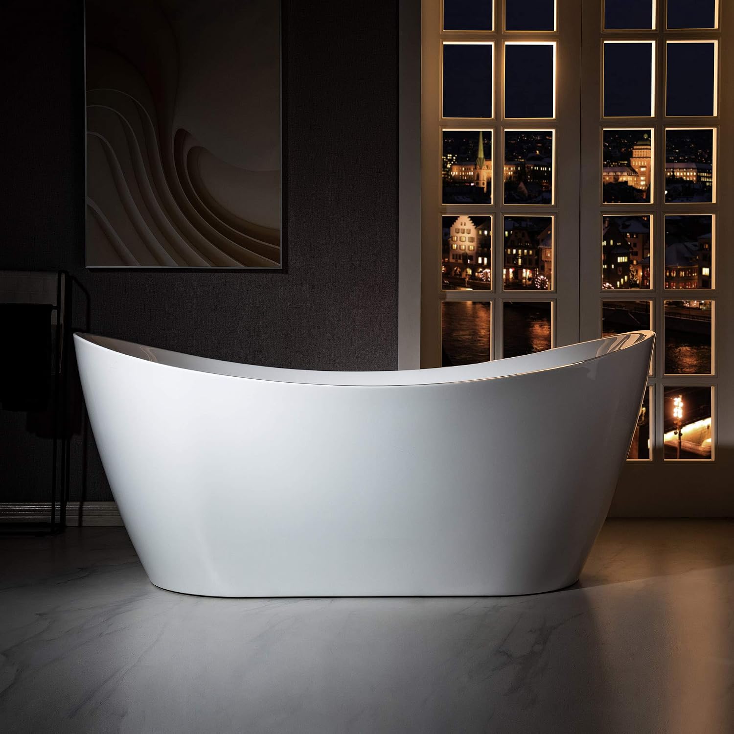 WOODBRIDGE BTA1515-B/N-Drain &O +F0001BNSQ BATHTUB, With Brushed Nickel Drian