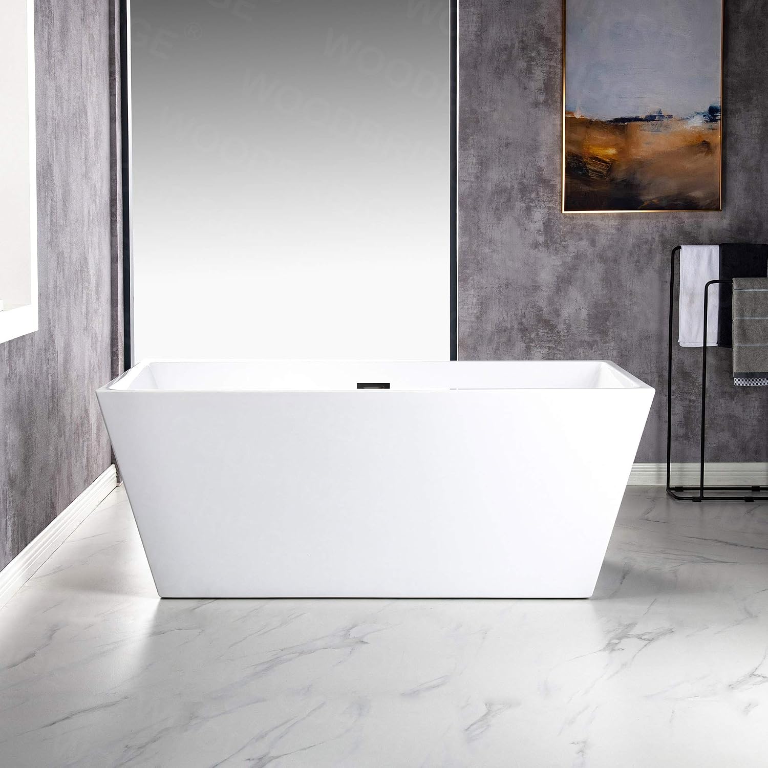 WOODBRIDGE B1412-MB-Drain &O Bathtub, WHITE