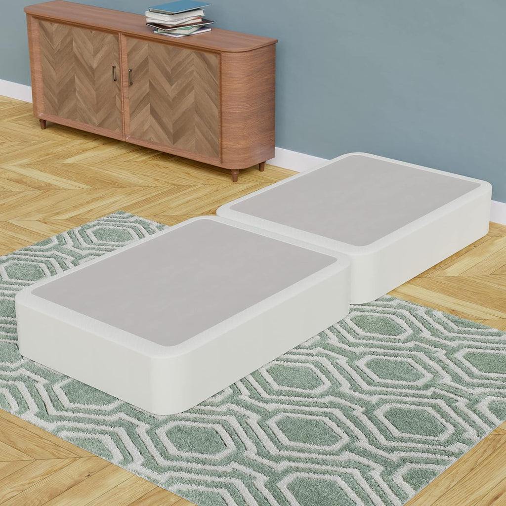 4-Inch Fully Assembled Low Profile Split Wood Traditional Box Spring/Foundation For Mattress Set, Twin