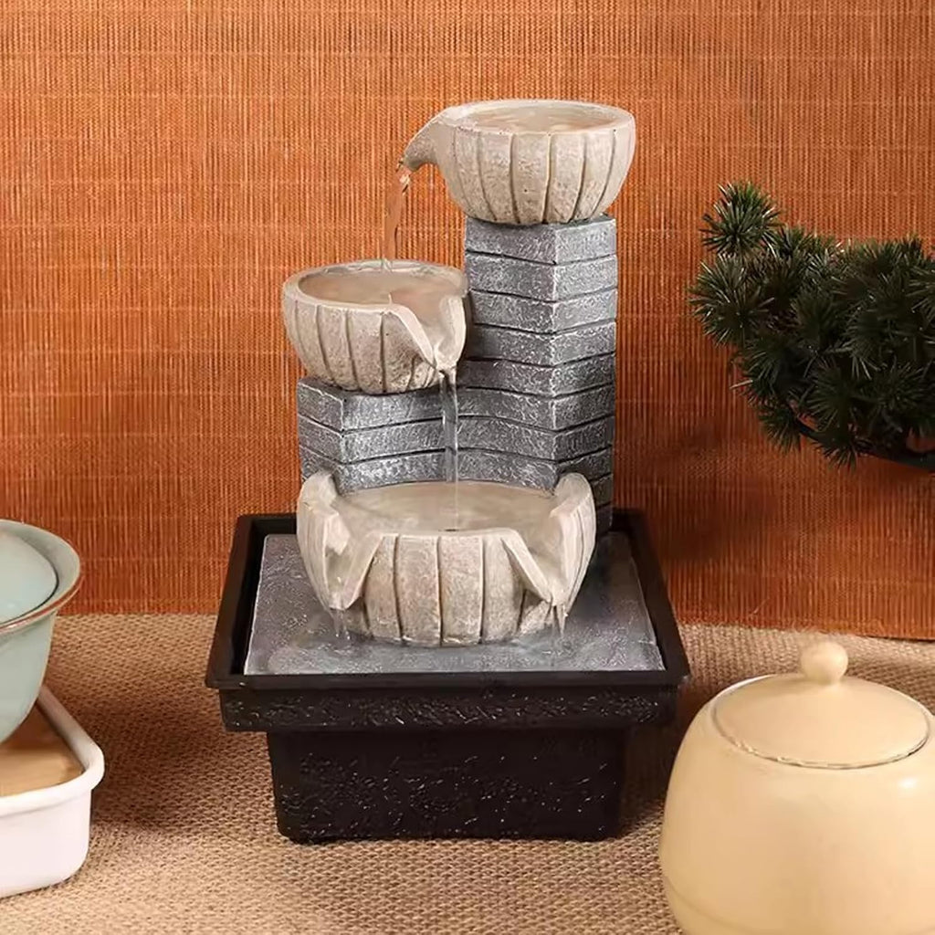 Tabletop Fountain Zhaocai Flowing Water Decoration Small Fountain Bar Chinese Style Desktop Decoration Decoration Decoration Gift Decoration Desktop Fountain (Color : B)