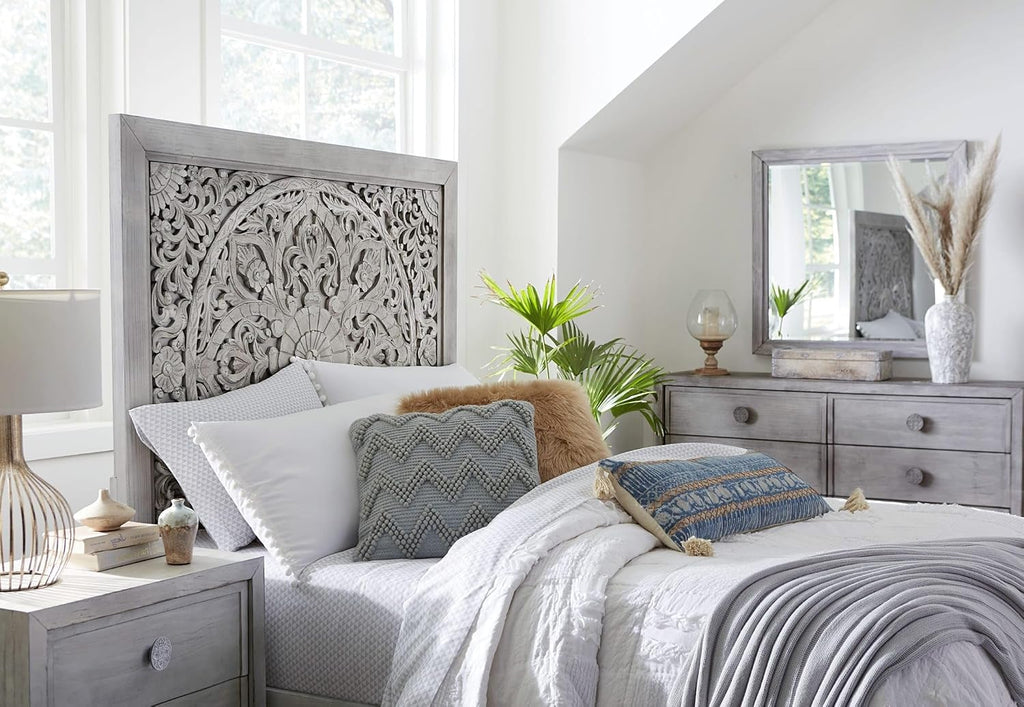 Modus Furniture Solid-Wood Low-Profile Bed, Full, Boho Chic - Washed White