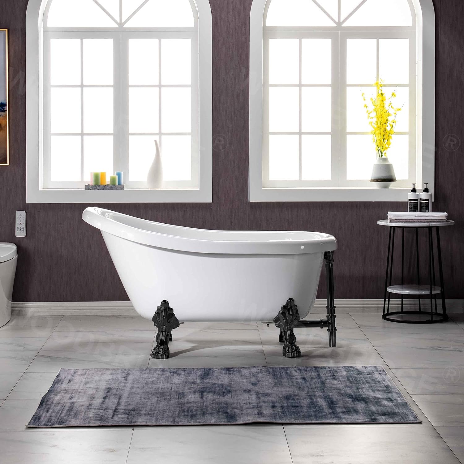 WOODBRIDGE BTA1521-ORB-Feet Drain + ORB Faucet Bathtub, Oil-Rubbed Bronze