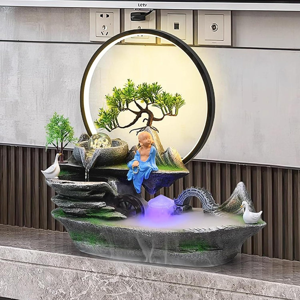 Tabletop Fountain Rocky Mountain Flowing Water Fountain Living Room Circulating Humidifier Office Front Desk Desktop Decoration Desktop Fountain Decoration Desktop Fountain (Color : C)