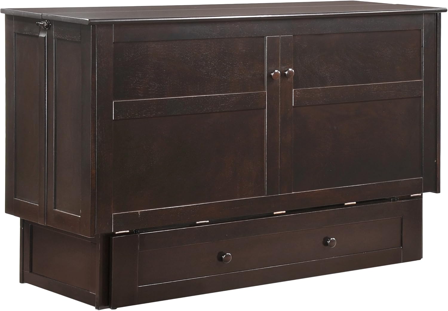 Night & Day Furniture MUR-CLV-QEN-CH and MND-GMF-TRI-QEN MUR-CLV CH and MND-GMF-TRI-QEN Murphy Cabinet Bed with Mattress, Queen, Chocolate