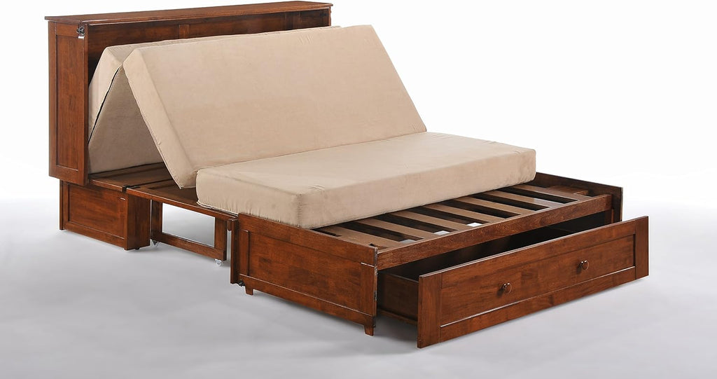Night & Day Furniture Murphy Cabinet Bed with Mattress, Cherry, Queen