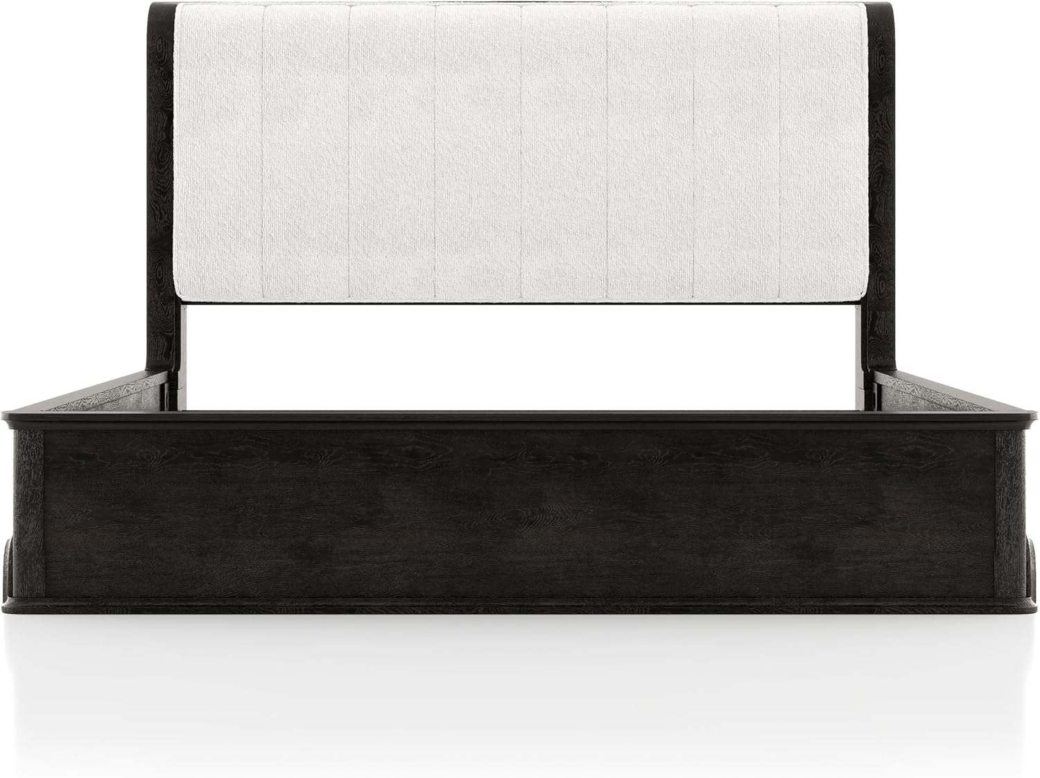 Furniture of America Teada Modern Wood 5-Piece Bedroom Set with Padded Curved Headboard, Oval Nightstand, Felt-Lined Top and UV-Stained Lower Drawers, Box Spring Needed, Queen, Black