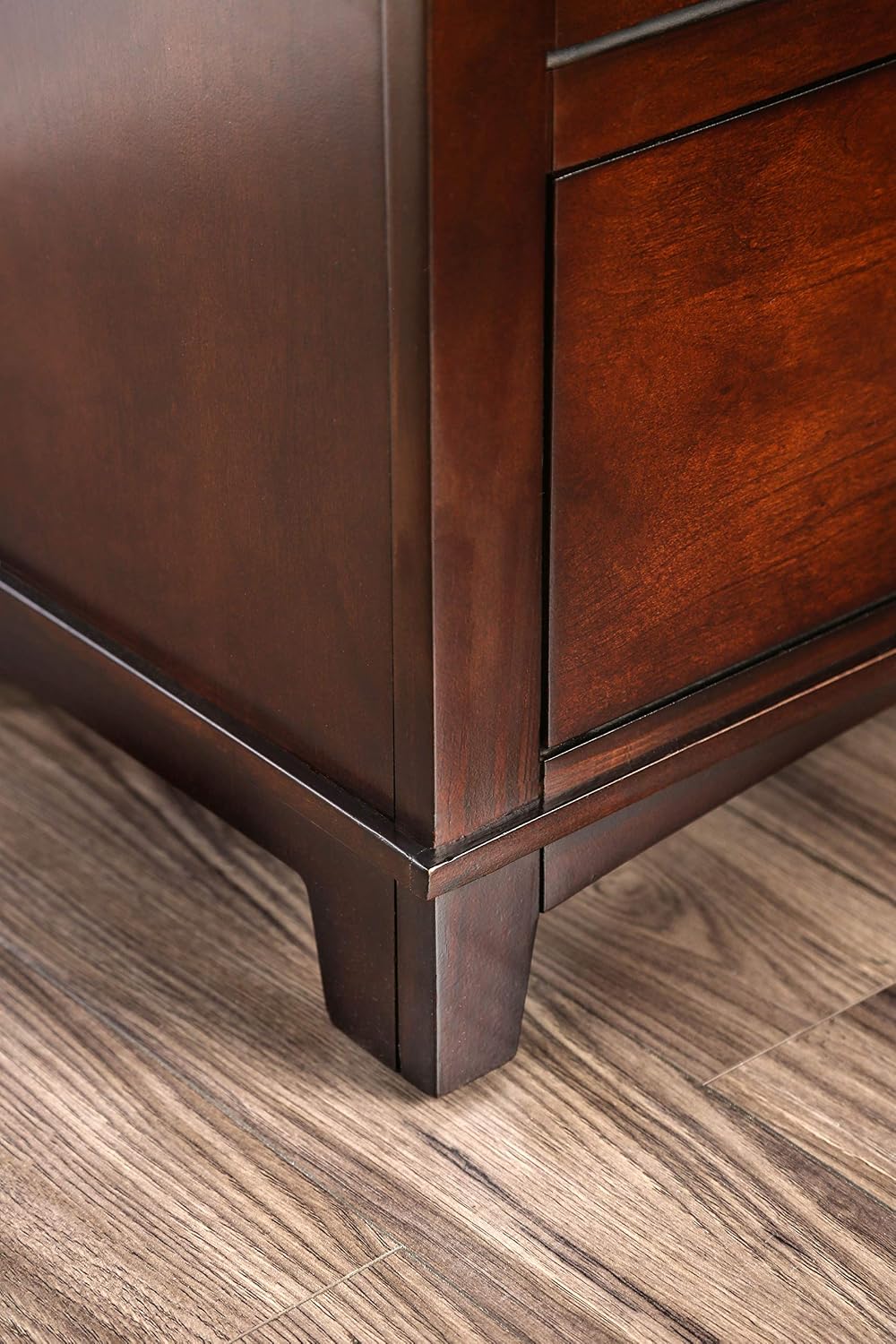 24/7 Shop at Home Zabdiel Casual Wood 2-Piece California King Bedroom Set, Brown Cherry