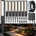 All-in-One Low Voltage Landscape Lighting Kit, 8-Pack Pathway Lights with Transformer Dusk to Dawn Outdoor Lighting 5CCT, IP66 Waterproof Landscape Lights with Connectors for Patio