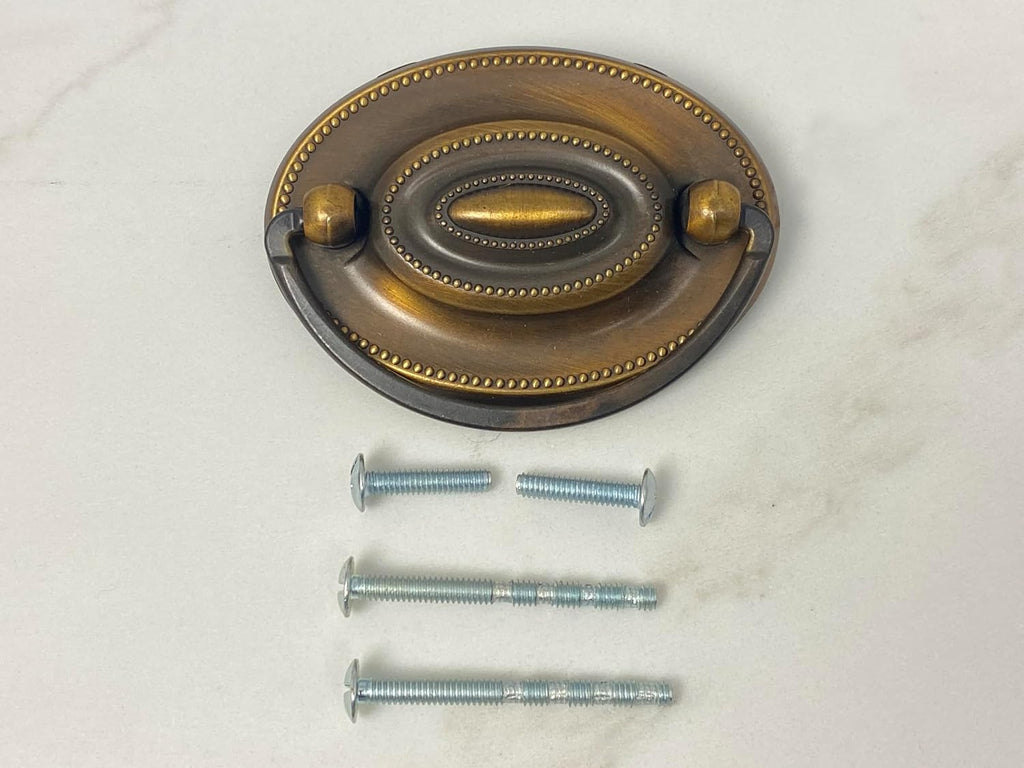 Knob Deals #1165 Furniture Dresser Pull, Oval, 2-1/4' c - c, Antique English Finish - 25 Pack