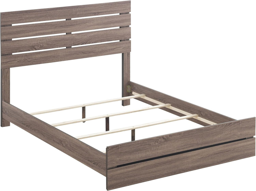 Coaster Home Furnishings Brantford Farmhouse 5-Piece Bedroom Set Eastern King Size Panel Bed Frame 52-inch Headboard Barrel Oak 207041KE-S5