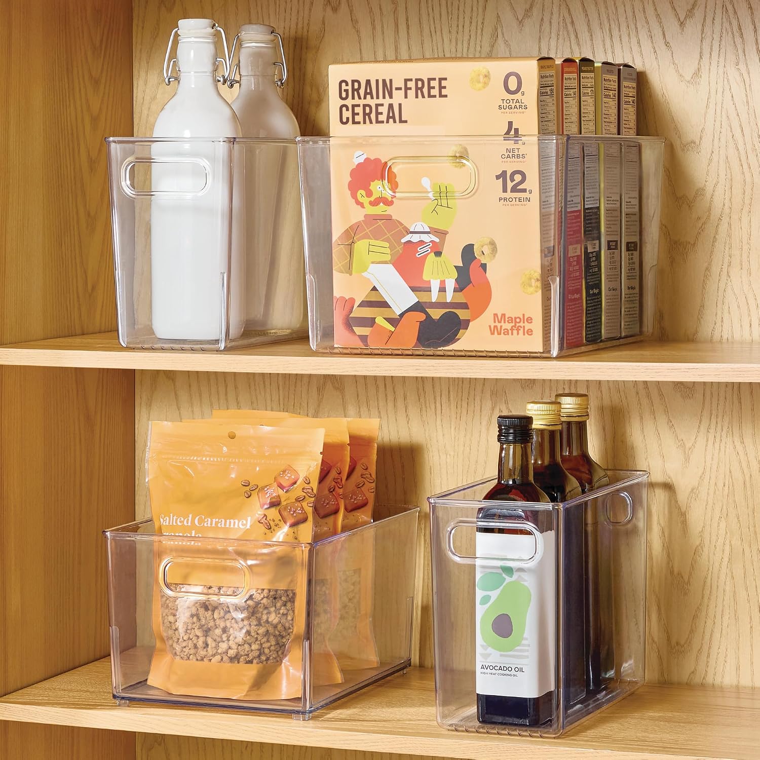 iDesign Tall Plastic Storage Bin with Handles for Fridge or Freezer - Set of 8 - Clear - Made in USA
