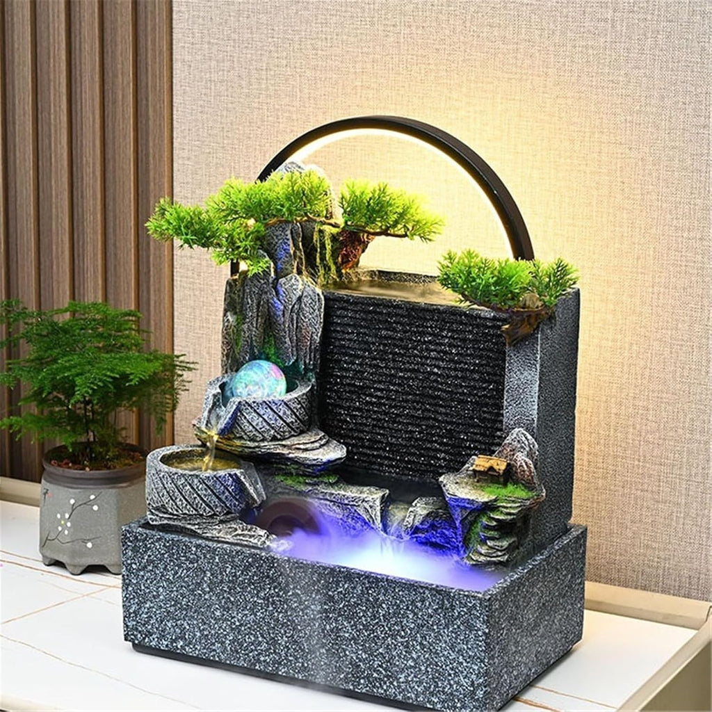 Tabletop Fountain Rockery Water Curtain Wall Ornaments Circulating Landscaping Living Room Office