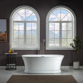 WOODBRIDGE 59'Freestanding White Acylic Soaking Bathtub with Oil Rubbed Bronze Drain and Overflow,B1536-ORB