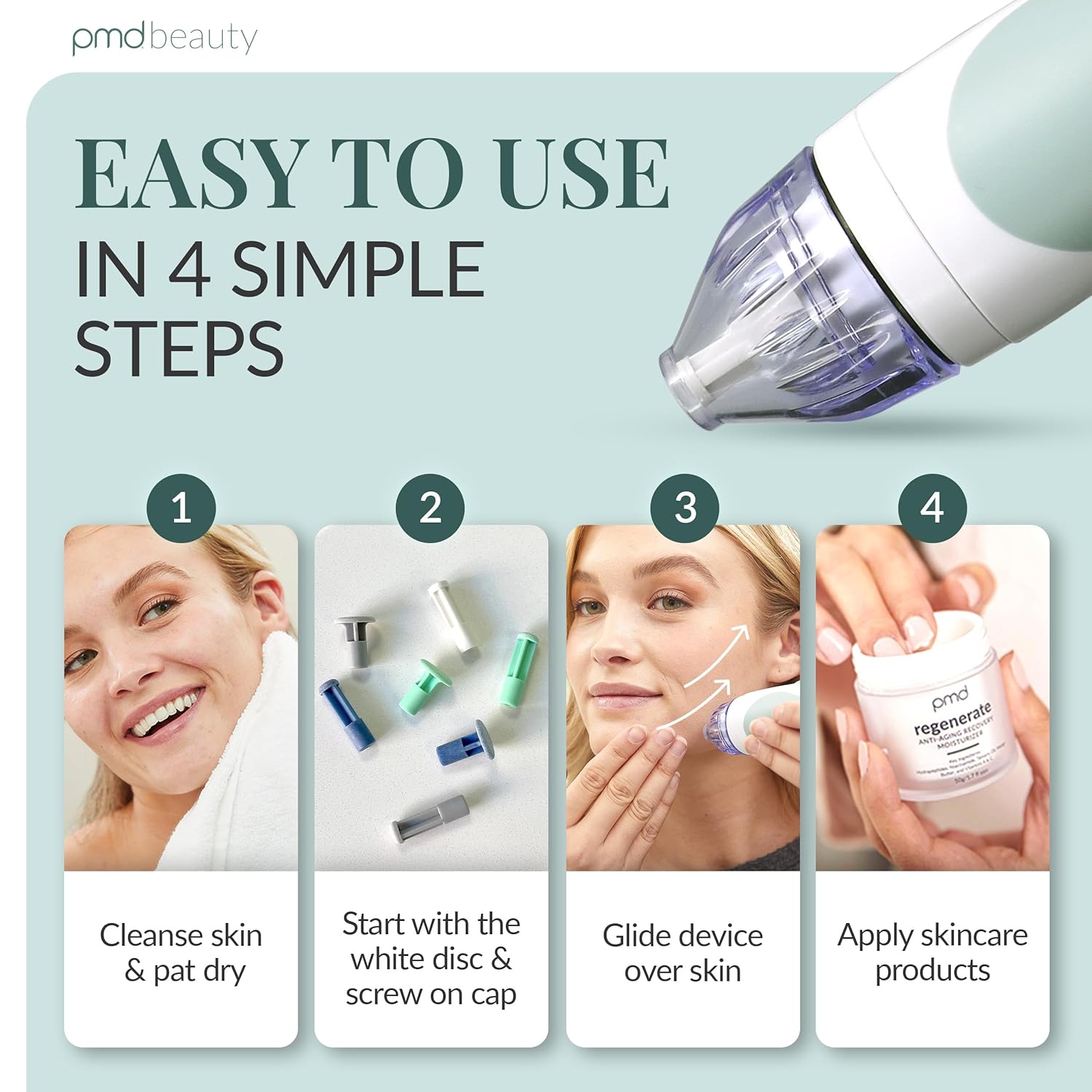 PMD Beauty Personal Microderm Classic - At-Home Use, Facial Exfoliator Tool, Microdermabrasion Machine Kit for Face and Body Skincare