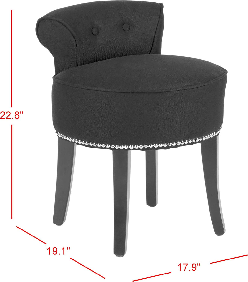 Safavieh Home Collection Georgia Black and Espresso Petite Vanity Stool