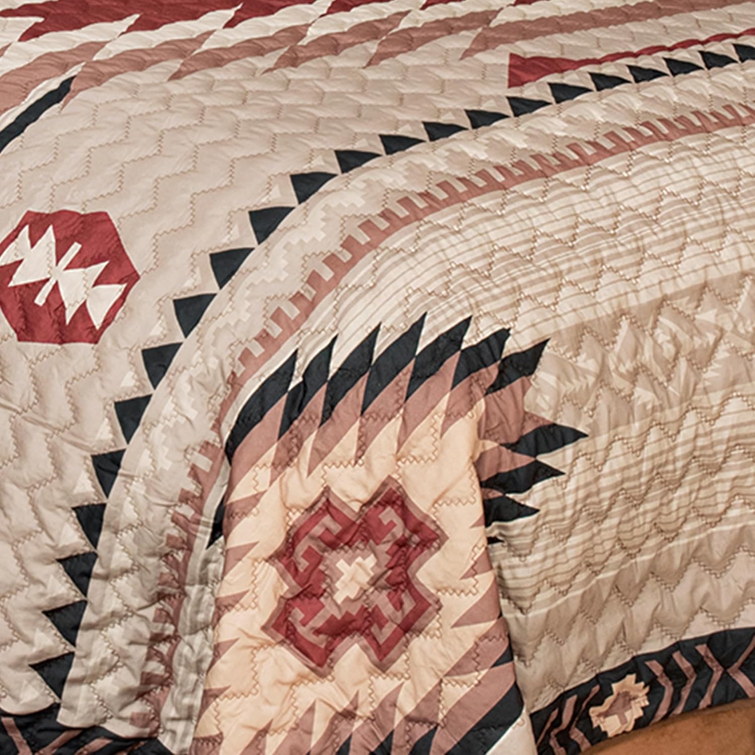 BLACK FOREST DECOR Durango Mesa Quilt Bed Set - King, Oversized and Reversible Southwestern Style Bedding, Cotton Back, Machine Washable