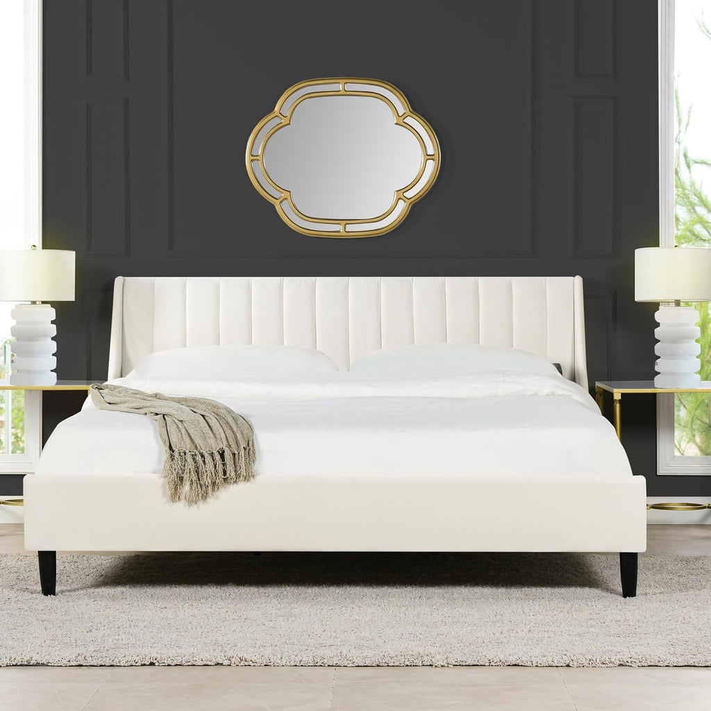 Jennifer Taylor Home Aspen Vertical Tufted Modern Headboard Platform Bed Set