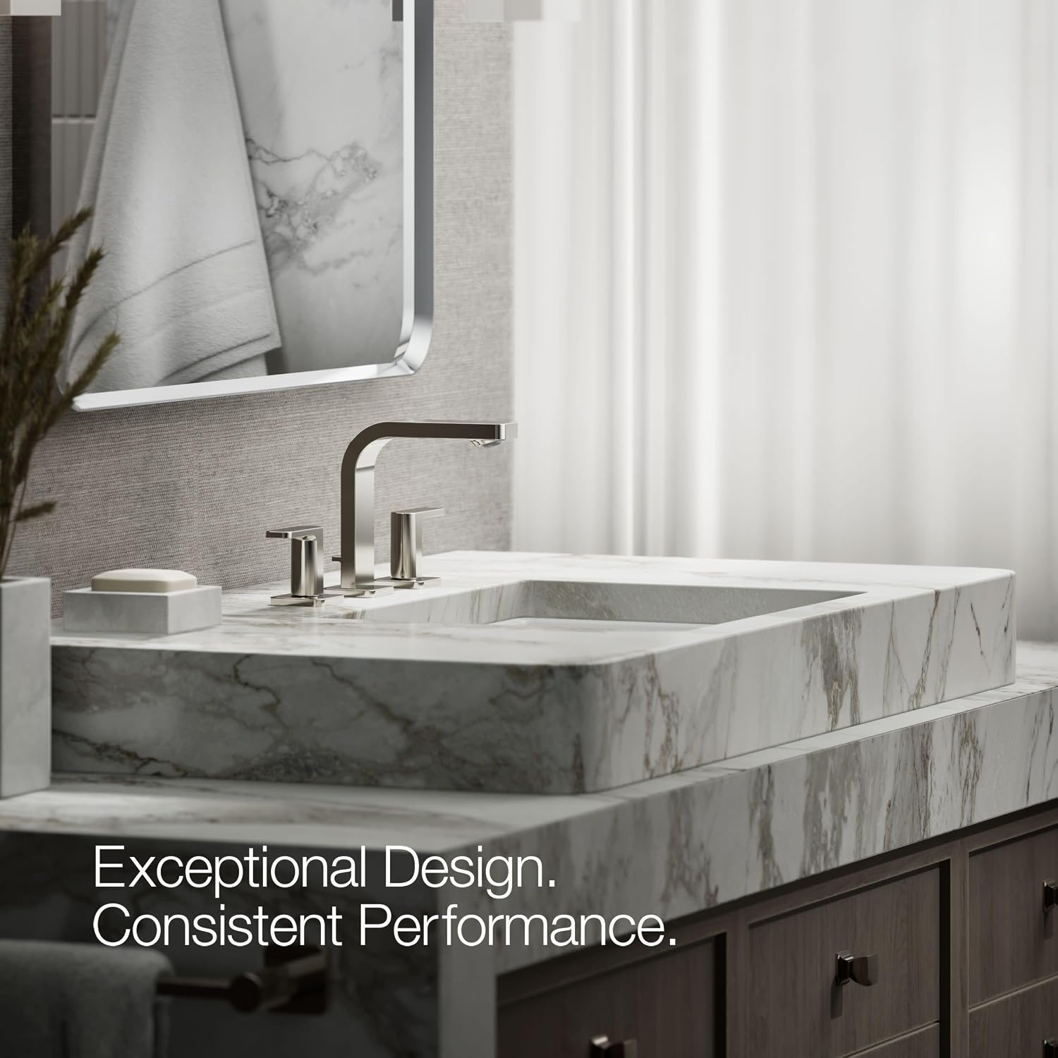 KOHLER K-23484-4K-SN PARALLEL® WS LAV FCT, LEVER 1.0 GPM, Vibrant Polished Nickel