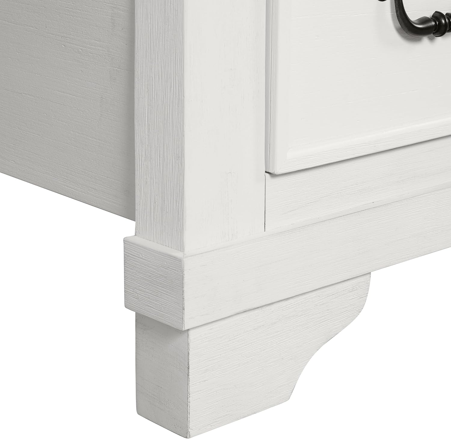 Furniture of America Roden Modern Solid Wood 5-Piece Bedroom Set with Storage Footboard, USB Chargers on Nightstand, Drop Handle Pulls, No Box Spring Needed, King, White