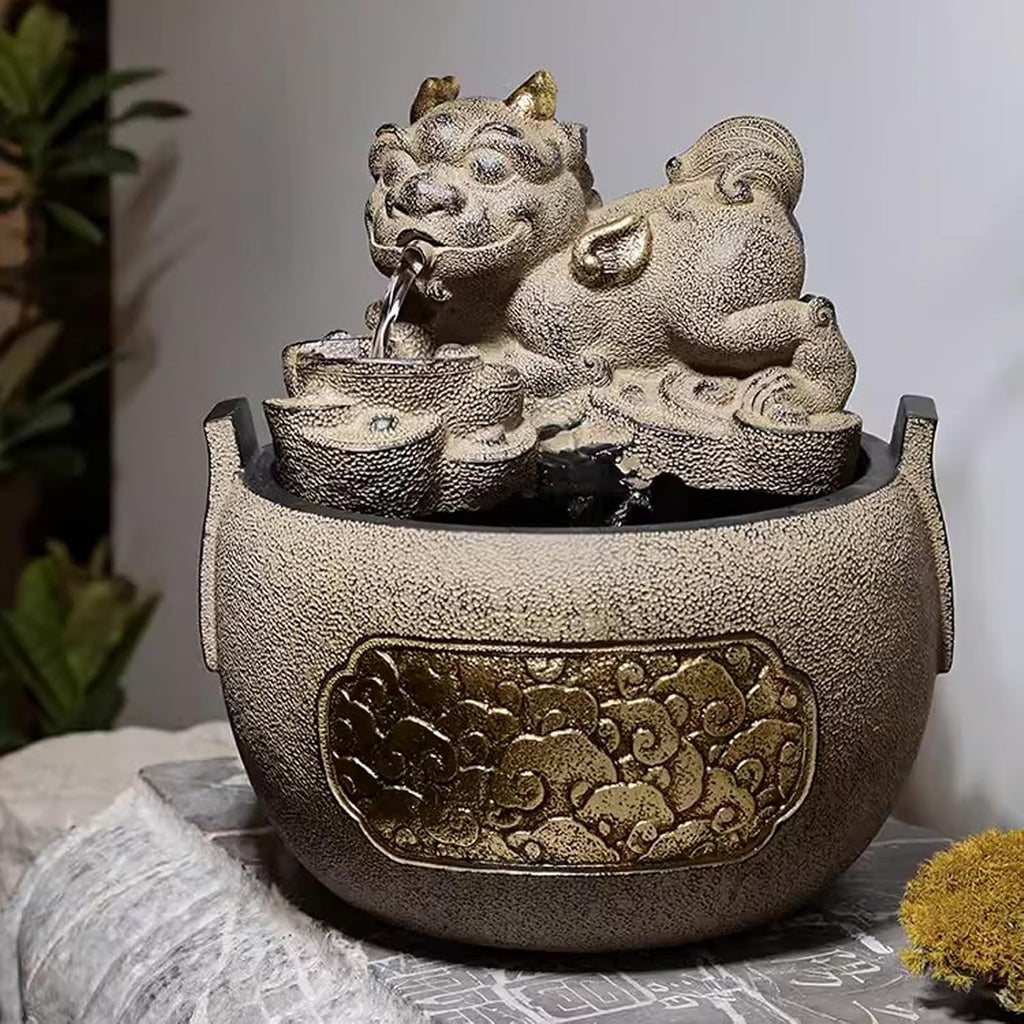 Tabletop Fountain Chinese Style and Flowing Water Decorations Living Room Circulating Small Indoor Office Desks Fountain Landscaping and Flowing Water Decorations Desktop Fountain (Color : B)